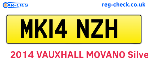 MK14NZH are the vehicle registration plates.