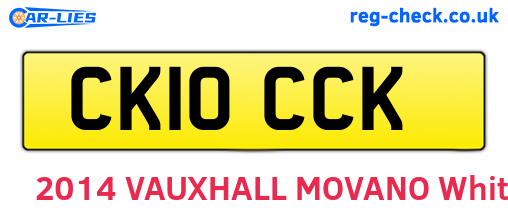 CK10CCK are the vehicle registration plates.