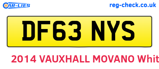 DF63NYS are the vehicle registration plates.