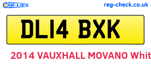 DL14BXK are the vehicle registration plates.