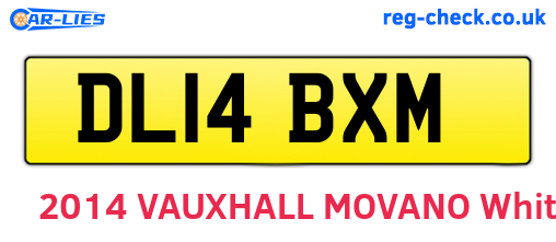 DL14BXM are the vehicle registration plates.