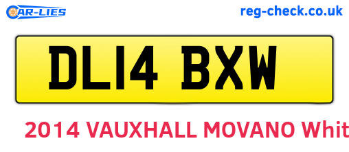 DL14BXW are the vehicle registration plates.