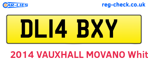 DL14BXY are the vehicle registration plates.