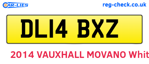 DL14BXZ are the vehicle registration plates.