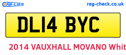DL14BYC are the vehicle registration plates.