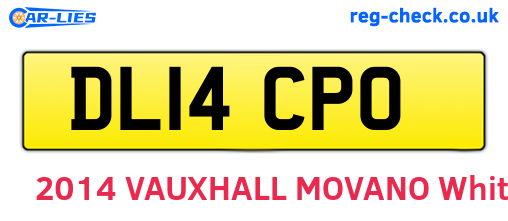 DL14CPO are the vehicle registration plates.
