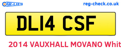 DL14CSF are the vehicle registration plates.