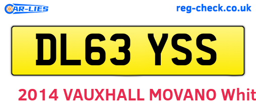 DL63YSS are the vehicle registration plates.
