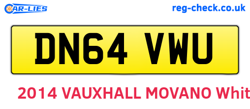 DN64VWU are the vehicle registration plates.