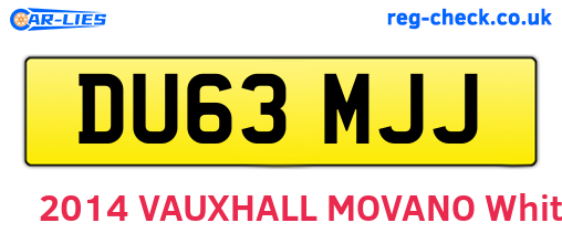 DU63MJJ are the vehicle registration plates.