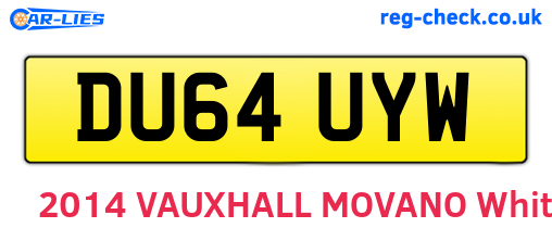 DU64UYW are the vehicle registration plates.