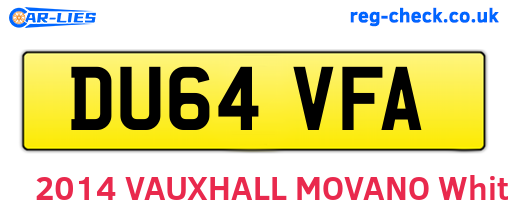 DU64VFA are the vehicle registration plates.