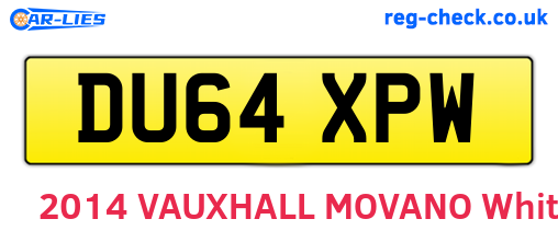 DU64XPW are the vehicle registration plates.