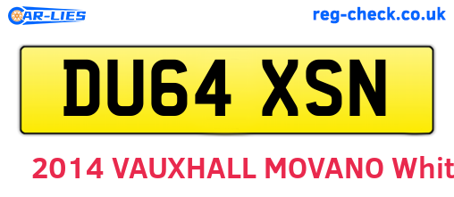 DU64XSN are the vehicle registration plates.