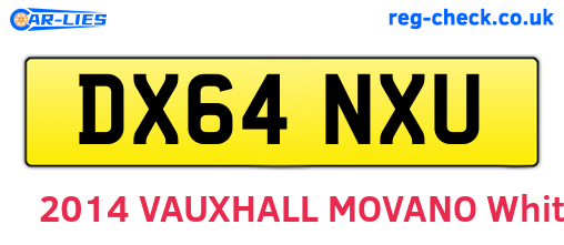 DX64NXU are the vehicle registration plates.