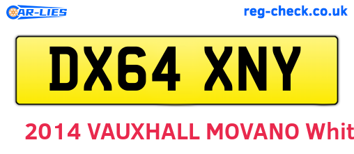 DX64XNY are the vehicle registration plates.