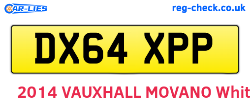 DX64XPP are the vehicle registration plates.