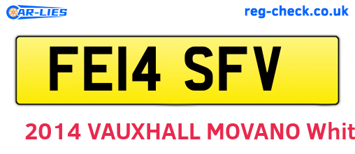 FE14SFV are the vehicle registration plates.