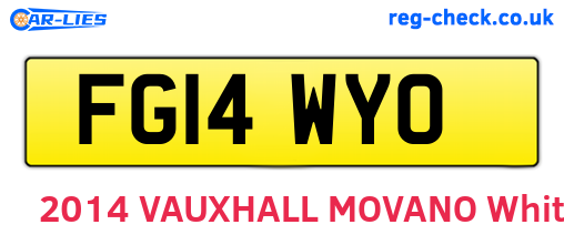 FG14WYO are the vehicle registration plates.