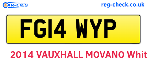 FG14WYP are the vehicle registration plates.