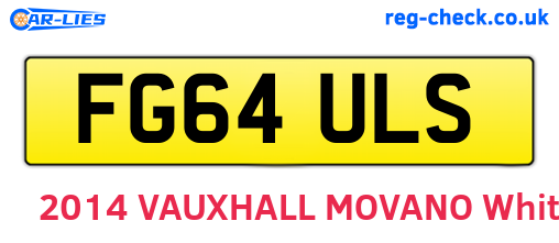 FG64ULS are the vehicle registration plates.