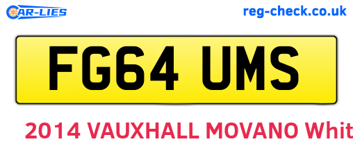 FG64UMS are the vehicle registration plates.