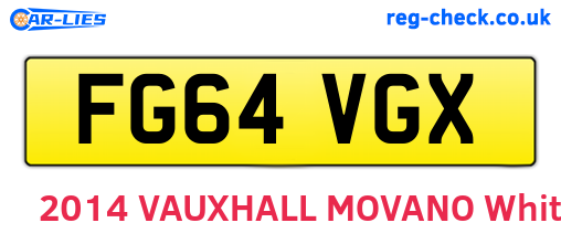 FG64VGX are the vehicle registration plates.