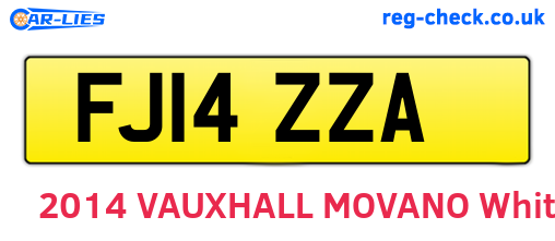 FJ14ZZA are the vehicle registration plates.