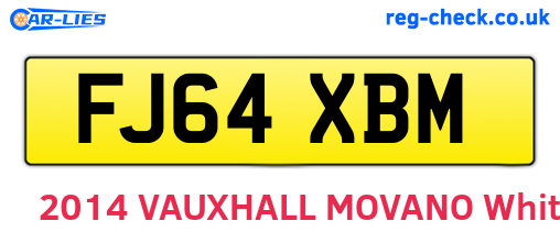 FJ64XBM are the vehicle registration plates.