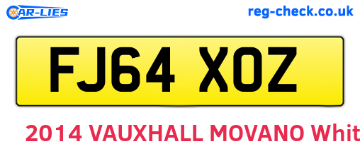 FJ64XOZ are the vehicle registration plates.