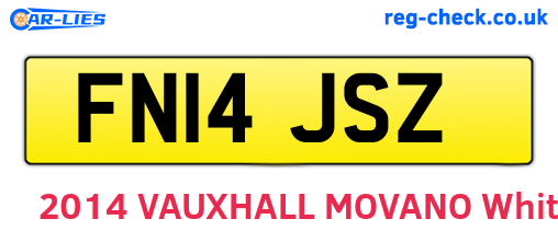 FN14JSZ are the vehicle registration plates.