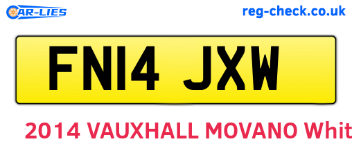 FN14JXW are the vehicle registration plates.
