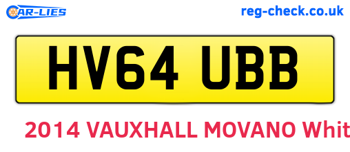 HV64UBB are the vehicle registration plates.