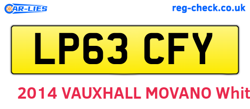 LP63CFY are the vehicle registration plates.