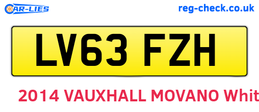 LV63FZH are the vehicle registration plates.