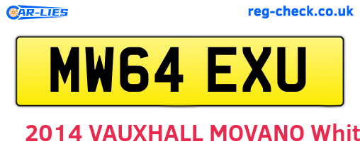 MW64EXU are the vehicle registration plates.