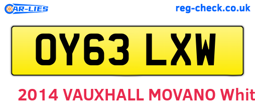 OY63LXW are the vehicle registration plates.