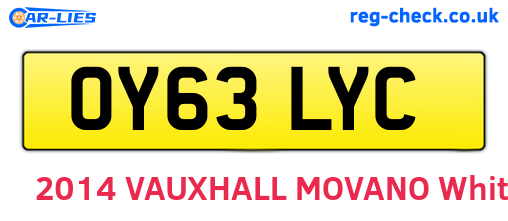 OY63LYC are the vehicle registration plates.