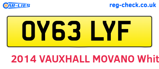 OY63LYF are the vehicle registration plates.