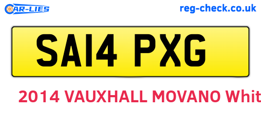 SA14PXG are the vehicle registration plates.