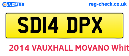 SD14DPX are the vehicle registration plates.