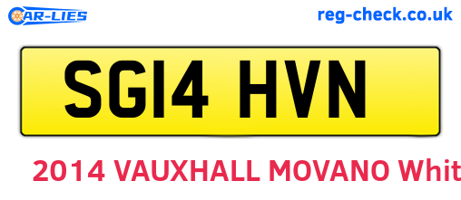 SG14HVN are the vehicle registration plates.