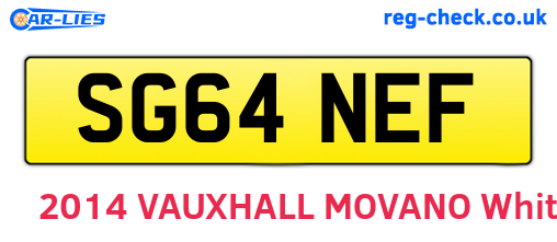 SG64NEF are the vehicle registration plates.