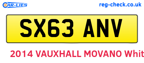 SX63ANV are the vehicle registration plates.