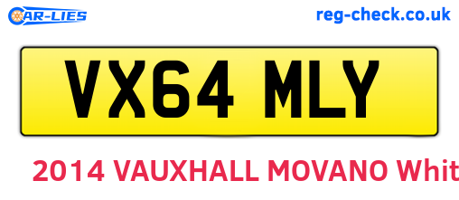 VX64MLY are the vehicle registration plates.