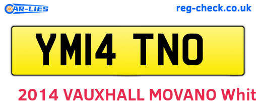 YM14TNO are the vehicle registration plates.