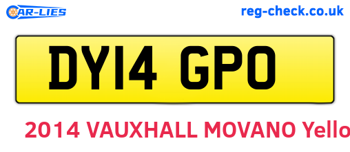 DY14GPO are the vehicle registration plates.