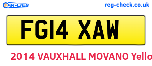 FG14XAW are the vehicle registration plates.
