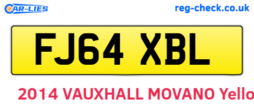 FJ64XBL are the vehicle registration plates.