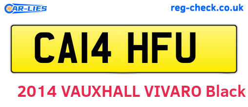 CA14HFU are the vehicle registration plates.
